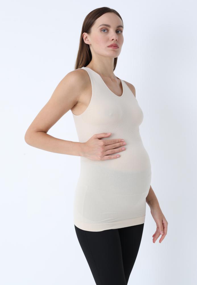 Maiou de Gravidă fără Cusături din Modal ,Culoare Alb,Engros